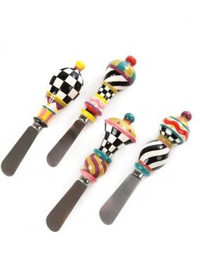 MACKENZIE-CHILDS Jubilee Canapé Knife Set, Stainless-Steel Charcuterie Knife Set